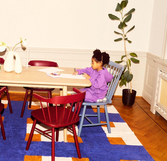 Stolab© Småland Bistro chair birch lingonberry and miss holly table oak bright matt laquer and lilla åland thunder (6).jpg
