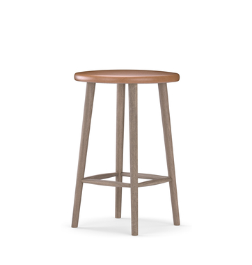 Miss Button Bar stool upholstered H62 | Oak